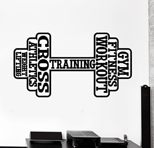 ChrisGDodge Wall Sticker Home Decor Wall Sticker Sport Fitness Crossfit Bodybuilding Dumbell Athlete Vinyl Decal