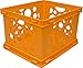 Storex Large Storage and Transport File Crate, 17.25 x 14.25 x 10.5 Inches, Neon Orange (STX61577U01C)