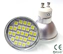 GU10 LED BULB 6W WITH 27 x 5050 SMD LED's IN WARM WHITE ** SUPER BRIGHT GU10 LED LIGHT BULBS - THE BRIGHTEST SMD BULBS ON AMAZON EMITTING 450 LUMENS - EXTREMELY BRIGHT AND IDEAL FOR REPLACING 50W - 60W HALOGEN BULBS **