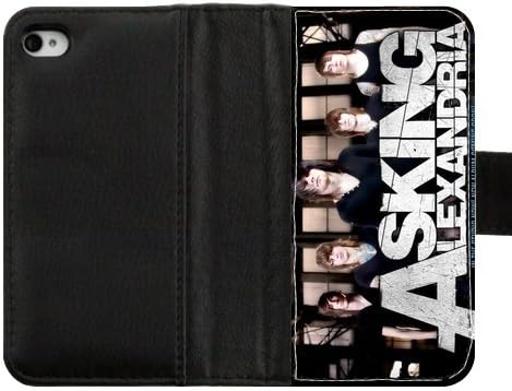 AZA Leather Case for iPhone 4 iPhone 4S, Asking Alexandria Protective iPhone Cover-Black-Retail Packaging
