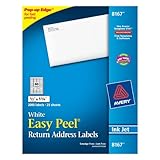 Avery Easy Peel Return Address Labels for Inkjet Printers, 0.5 x 1.75 Inches, White, Pack of 2000 (08167)