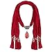 LERDU Plain Infinity Jersey Fringe Scarf Rhinestone Crackle Teardrop Jewelry Pendant Scarf Necklace For Women