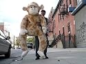 6-FEET-TALL GIANT STUFFED MONKEY APE CHIMP CHIMPANZEE BIG PLUSH FUN - AMERICAN MADE IN THE USA AMERICA - COLOR: MINK