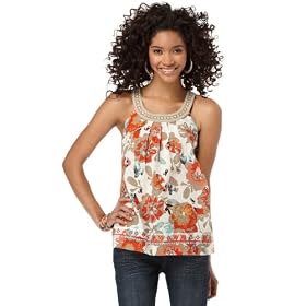 Buy American Rag Top, Floral Print Sleeveless Tank by American Rag