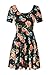 Jc.kube Womens short Sleeve Floral Skater Swing Casual Dress