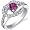 Rhythmic Harmony 0.75 Carats Ruby Ring in Sterling Silver Rhodium Finish Size 5