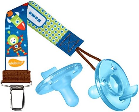 Universal Soothie Pacifier Clip with Newborn 0-3 Month Soothie, Robonaut