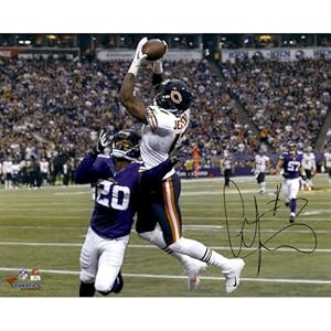 Alshon Jeffery Chicago Bears Autographed 16'' x 20'' Horizontal White Uniform Touchdown Photograph - Memories - Mounted Memories Certified