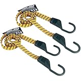Keeper 06104 Ultra 48" Black/Yellow Flat Bungee Cord, 2 Pack