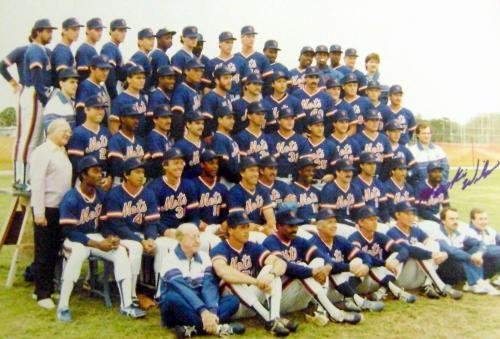 Mookie Wilson Autographed/Hand Signed 11x12 Photo (New York Mets 1986 World Series Champions)