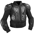 Fox Racing Titan Sport Jacket Youth Boys Roost Deflector MotoX Motorcycle Body Armor w/ Free B&F Heart Sticker Bundle - Black