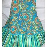 Girl Size Small 10-12, Blue Green Tropical Pattern, Summer Fashion Skirt