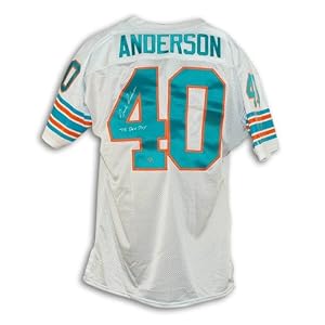 Buy Dick Anderson Miami Dolphins White Throwback Jersey Inscribed ''73 DEF POY''