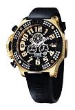 Offshore Men's OFF009PRG Tornade Yellow Gold and Black PVD CZ Chronograph Watch