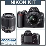 Nikon D40 6.1MP Digital SLR Camera with 18-55mm f/3.5-5.6G ED II AF-S DX and 55-200mm f/4.5-5.6G ED AF-S DX Zoom-Nikkor Lens with 2 Nikon School DVD