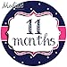 12 Monthly Baby Stickers, Pink & Navy Blue, Girl, Baby Belly Stickers, Monthly Onesie Stickers, First Year Stickers Months 1-12, Pink & Navy Blue, Nautical, Baby Girl