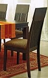 Set of 2 Dining Chairs with Slat Back in Espresso Finish