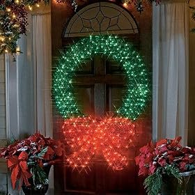 48" Lighted Crystal 3-D Outdoor Christmas Wreath Decoration