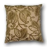 Floral Jacquard Chenille 18 Square Pillow - Yellow