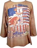 Red Dog I Love Our Heroes Patriotic Missy Shirt w/WWII image USA Made by FlagClothes