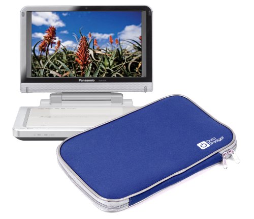 DURAGADGET Lightweight Blue 10 Sleeve Carry-Case For Panasonic DMP-B100 Portable DVD Players
