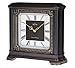 Bulova Moraine Chiming Mantel Clock - Black Walnut & Chocolate Faux Leather