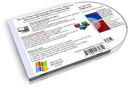 Recovery Boot Disc for Windows Vista System 64 BIT CD (Disk Comparable with Starter, Home Basic, Premium, Business, Enterprise, and Ultimate)