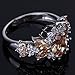 YAZILIND Elegant Round Champagne Crystal Silver Engagement Women Wedding Ring