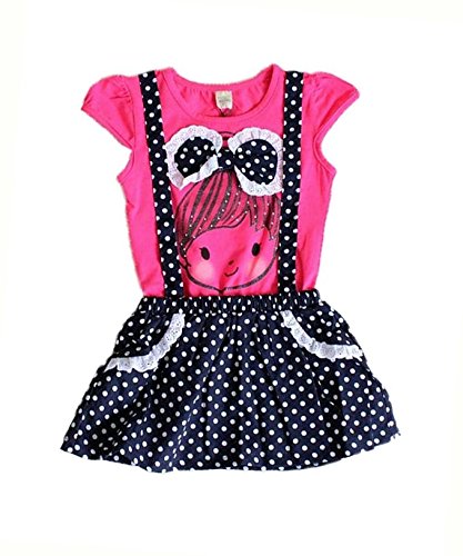 Baby Girls Kids Polka Dot One-pieces Dress Skirt Summer Dress Belt Clothing 2-6y