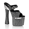 Pleaser Shoes Women��s TOWER-802-5, 7 1/2" Chunky Heel Two-Piece Platform Slide W/Buckle