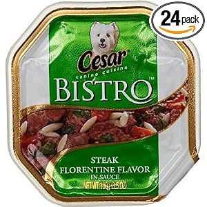 Cesar Cesar Bistro Steak Florentine Flavor, 3.5-Ounce Cans (Pack of 24)