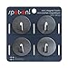 Three By Three Seattle Spot-On Mini Magnet Hooks, Stainless Steel, 4 Pack (24259)