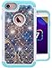 iPhone 7 Case, Nuomaofly [Creative] Studded Rhinestone Crystal Bling Hybrid Armor Defender Dual Layer Protective Case Cover for Apple iPhone 7 (Blue Circle)