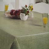 Sage Green Linen Look PVC Wipe Clean Tablecloth 200 x 137cm