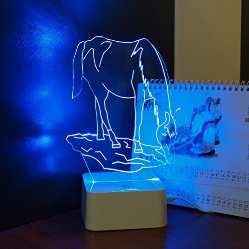 Hideeled Optical Illusion Touch Control 3d Table Lamp, Blue Color with Various Design for furnishings (Horse)
