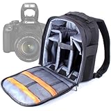 Practical Black And Grey Backpack for Canon SX510 HS, Canon EOS 700D, EOS 7D, 350D, 550D, EOS 650D / Rebel T4i, 1100D / Kiss X50 / Rebel T3, EOS 600D & EOS 7D, with Waterproof Rain Cover, By DURAGADGET