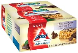 Atkins Advantage Bars, Chocolate Chip Granola, 1.7-Ounce Bars (Pack of 12)