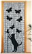 Bambust�rvorhang Motiv Katze Schmetterling B-Ware II. Wahl