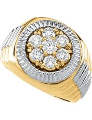1 1/2 Ct Tw Two Tone Gents Diamond Ring by US Gems, Size: 10