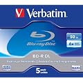 Verbatim - 43748 - BD-R Dual Layer - 6x - 50 Go - Couche protectrice Hard Coat - Pack Jewel Case - Blanc/Bleu