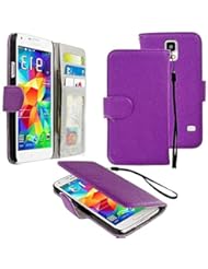 Wireless: myLife (TM) Alexandrite Purple - Classic Design - Koskin Faux Leather (Card, Cash and ID Holder + Magnetic Detachable Closing + Hand Strap) Slim Wallet for NEW Galaxy S5 (5G) Smartphone by Samsung (External Rugged Synthetic Leather With Magnetic Clip + Internal Secure Snap In Hard Rubberized Bumper Holder) - myLife Brand Products