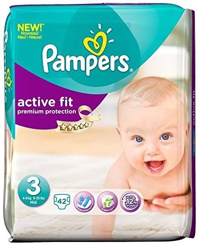 Pampers Active Fit Size 3 Midi 4-9kg (42) - Pack of 2 by Pampers