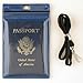 StoreSMART Sport - Zipper Passport Holder with Lanyard - Clear Plastic Front & Blue Plastic Back - SPCR1596ZIPS-BL-1