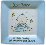 New Baby Plate Square Sky