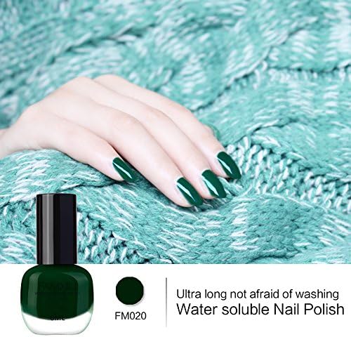 Famxiu Nail Polish Water Based - Whole Peel / Body Care / Beauty Care (forest dark green)