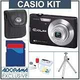 cheap Casio Exilim Zoom EX-Z150 Digital Camera kit, Black with 4 GB SD Memory Card, Table Top Tripod, Camera Case, Professional Lens Cleaning Kit