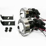 iJDMTOY Universal Fit HID Ready Optical Projector CCFL Halo Angel Eyes Fog Light Lamps
