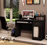 Home Office Small Computer Desk in Solid Black Finish