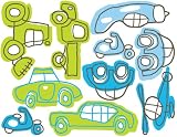 Wallcandy Arts Notnuetral Blue & Green Transportation - 1 Kit