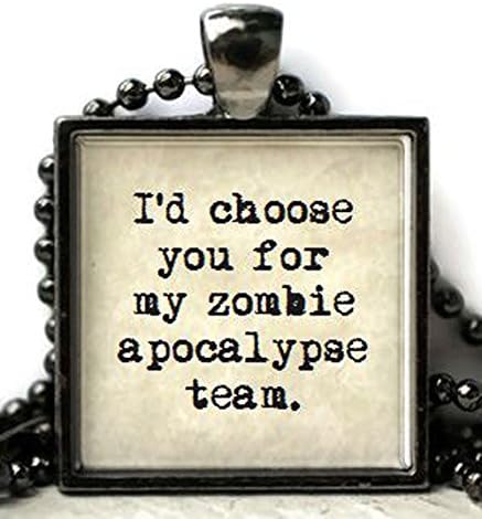 Zombie necklace - apocalypse jewelry - hand-poured resin - made to order - choose your setting
